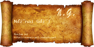 Nánai Gál névjegykártya